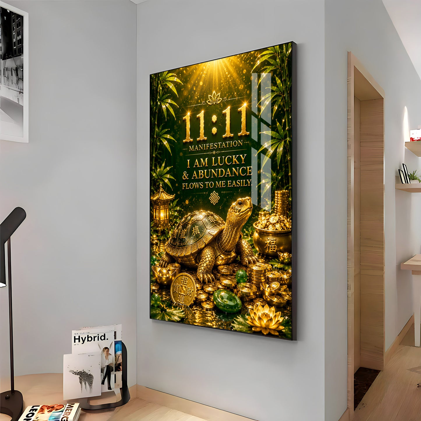 Lucky Tortoise Premium Acrylic Vertical Wall Art