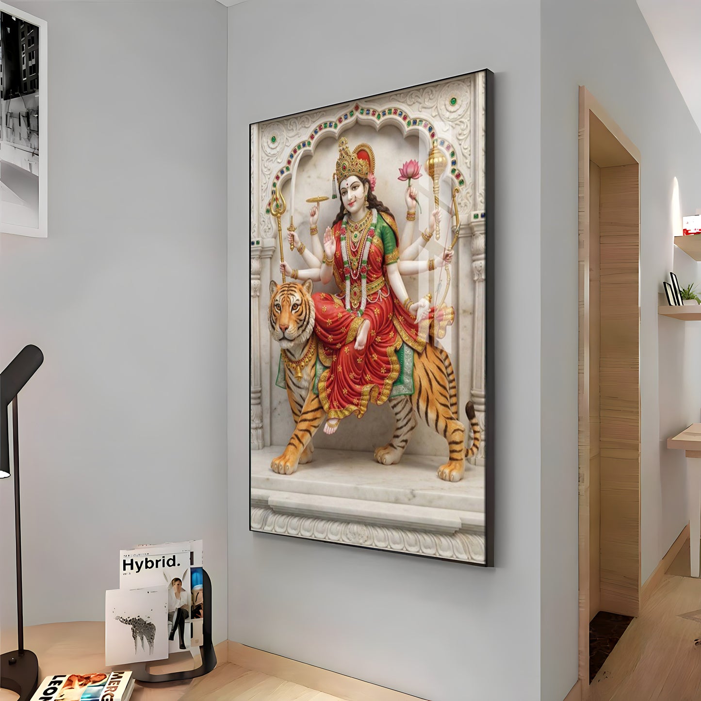 Divine Serenity Of Maa Durga Premium Acrylic Vertical Wall Art