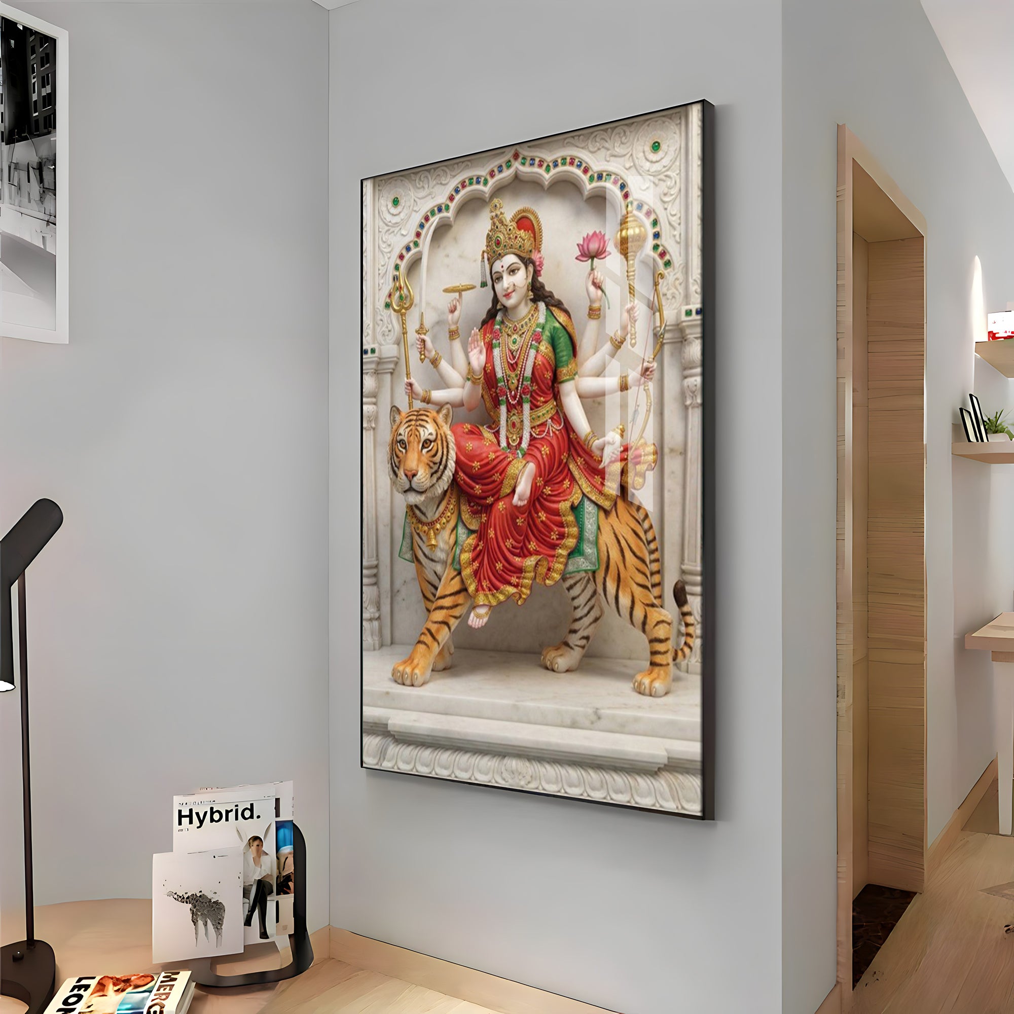 Divine Serenity Of Maa Durga Premium Acrylic Vertical Wall Art
