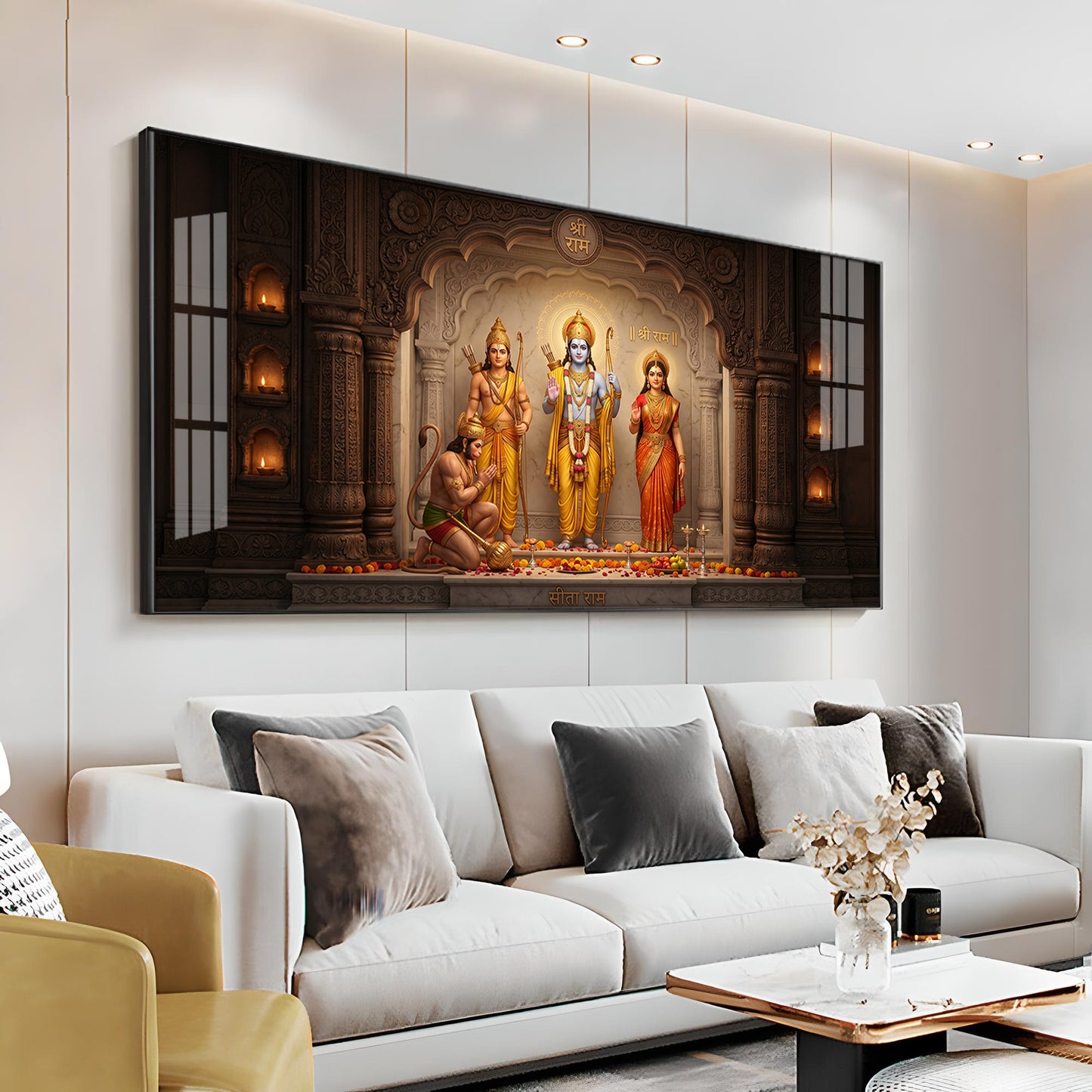 Lord Rama, Devi Sita, Lakshmana, Hanuman Ji Premium Acrylic Horizontal Wall Art