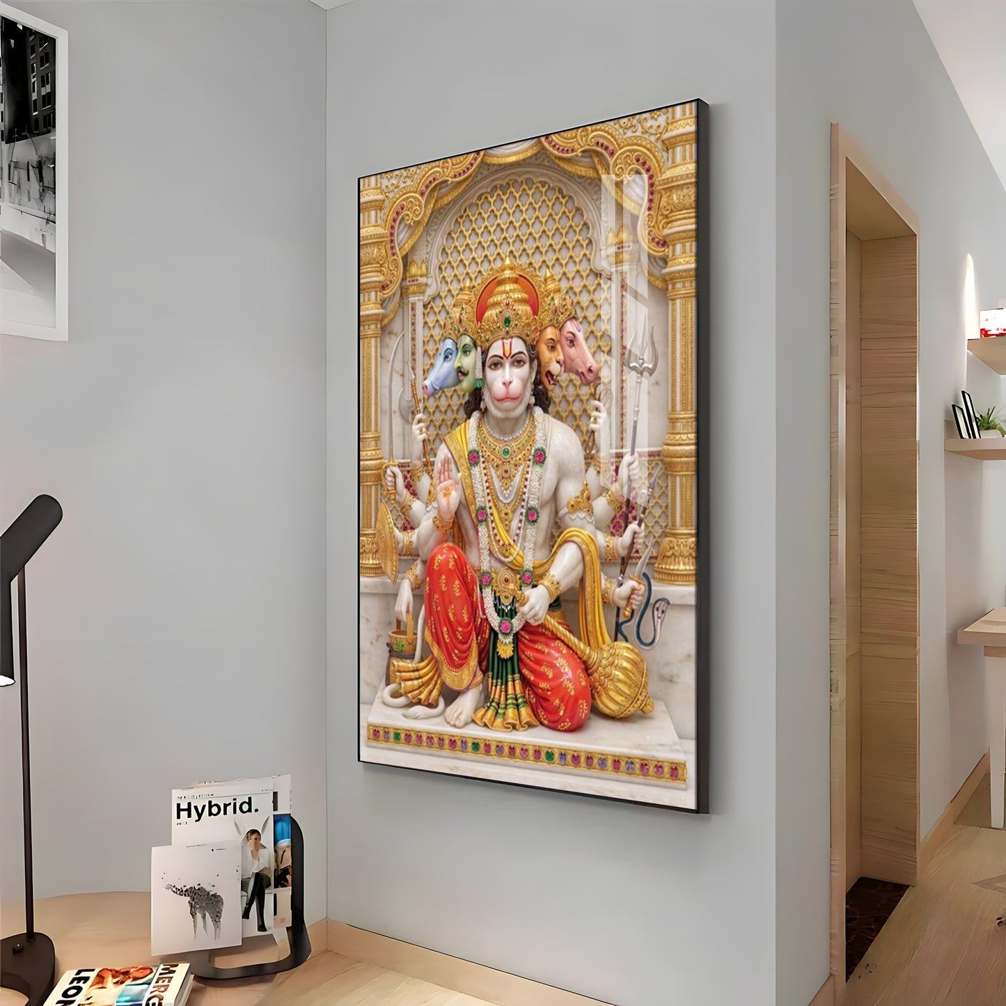 Eternal Blessings Of Bajarang Bali Premium Acrylic Vertical Wall Art