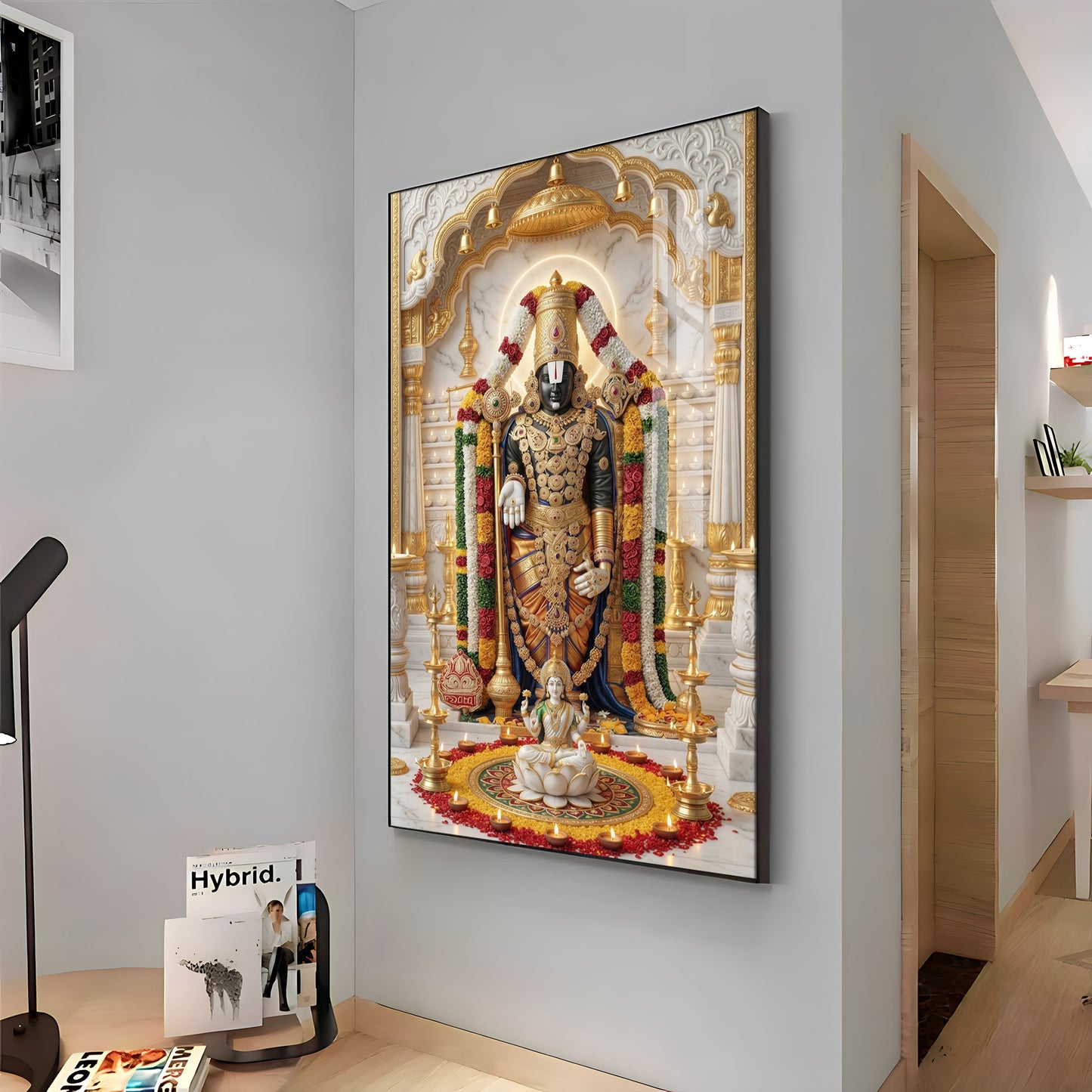 Depiction of Lord Venkateswara Premium Acrylic Vertical Wall Art