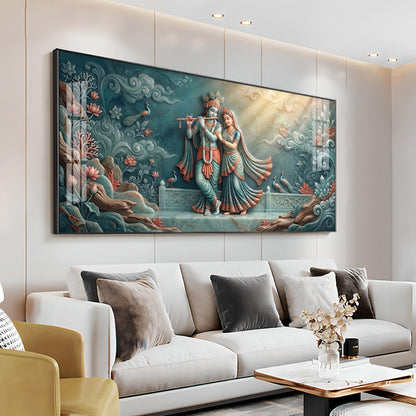 Hindu Deities Goddess Radha & Krishna Premium Acrylic Horizontal Wall Art