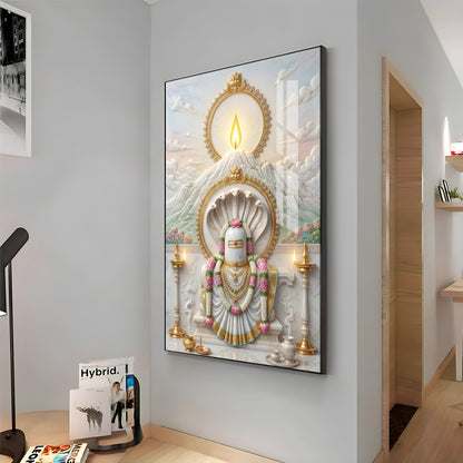 Shiva Lingam With Mount Kailash Premium Acrylic Vertical Wall Art
