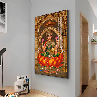 Goddess Lakshmi Premium Acrylic Vertical Wall Art