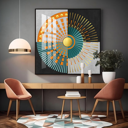 Abstract Geometric Circle Design Premium Acrylic Square Wall Art