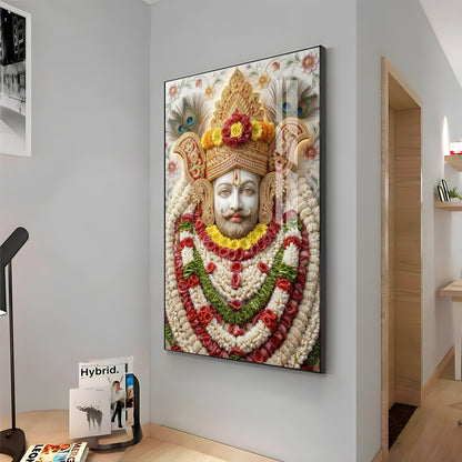 Hindu Deity Khatu Shyam Ji Premium Acrylic Vertical Wall Art