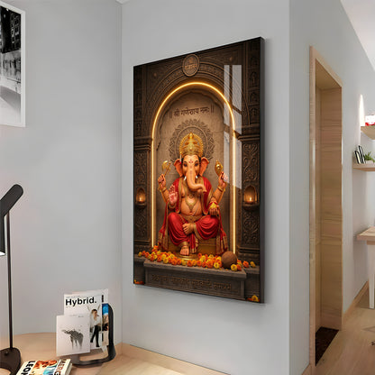 Divine Ganpati Bappa Premium Acrylic Vertical Wall Art