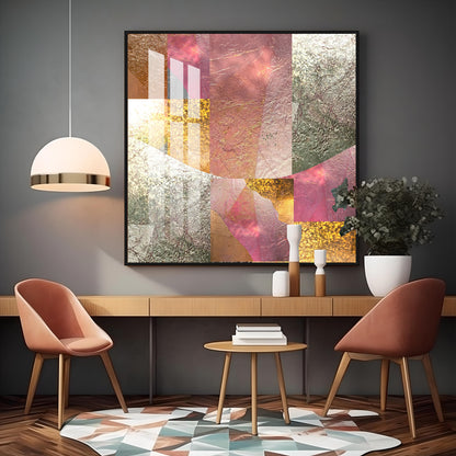 Gold Bronze Silver Patina Vintage Premium Acrylic Square Wall Art