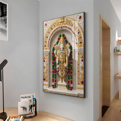 Lord Tirupati Bala Ji Premium Acrylic Vertical Wall Art