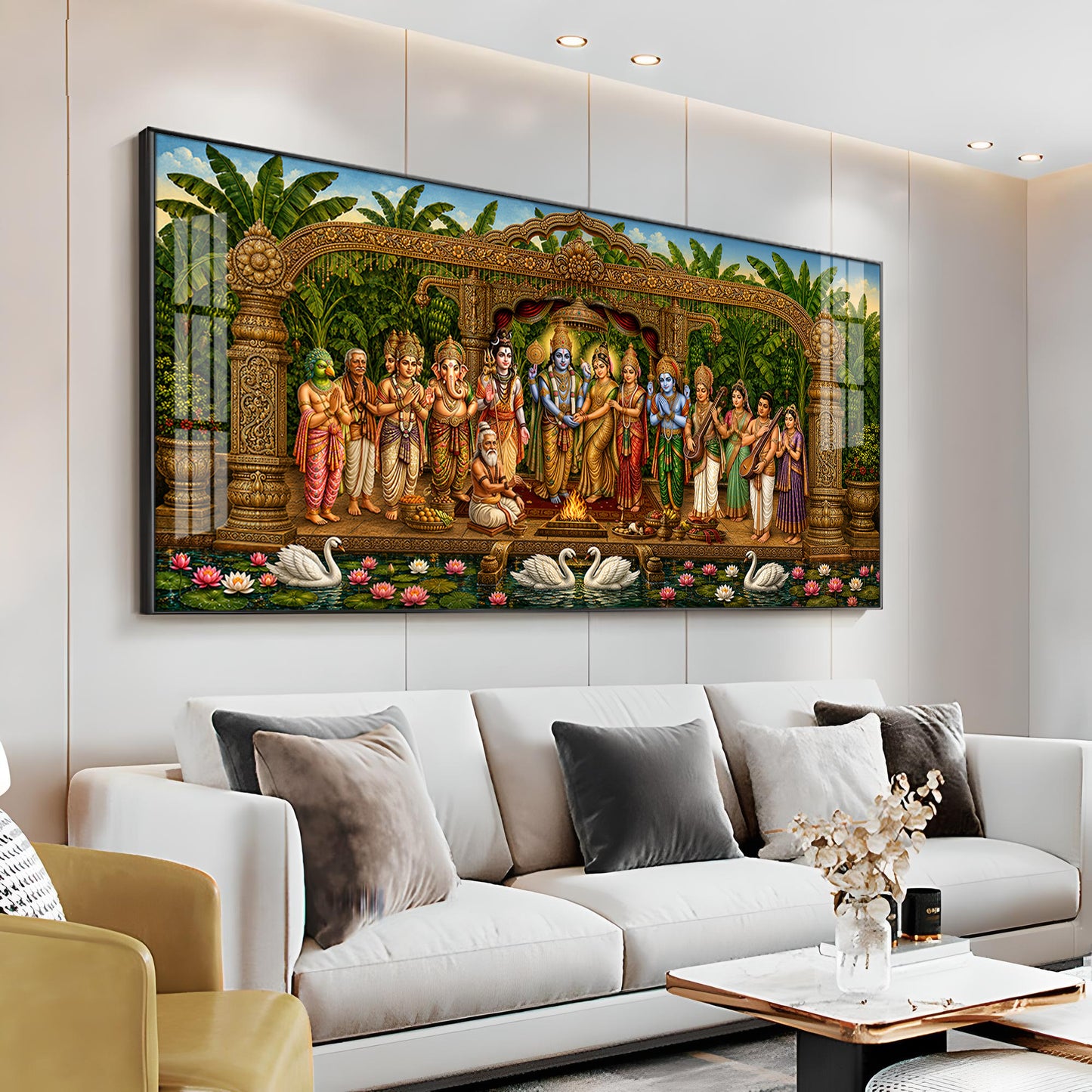 Hindu Deities Srinivasa Kalyanam Premium Acrylic Horizontal Wall Art