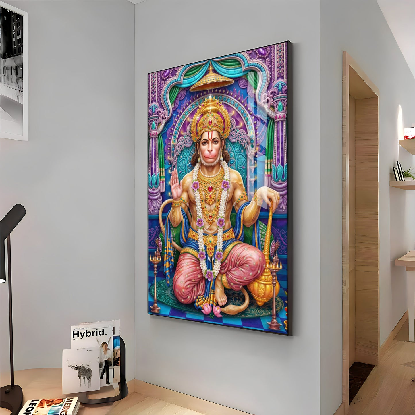 Divine Bajrangbali Premium Acrylic Vertical Wall Art