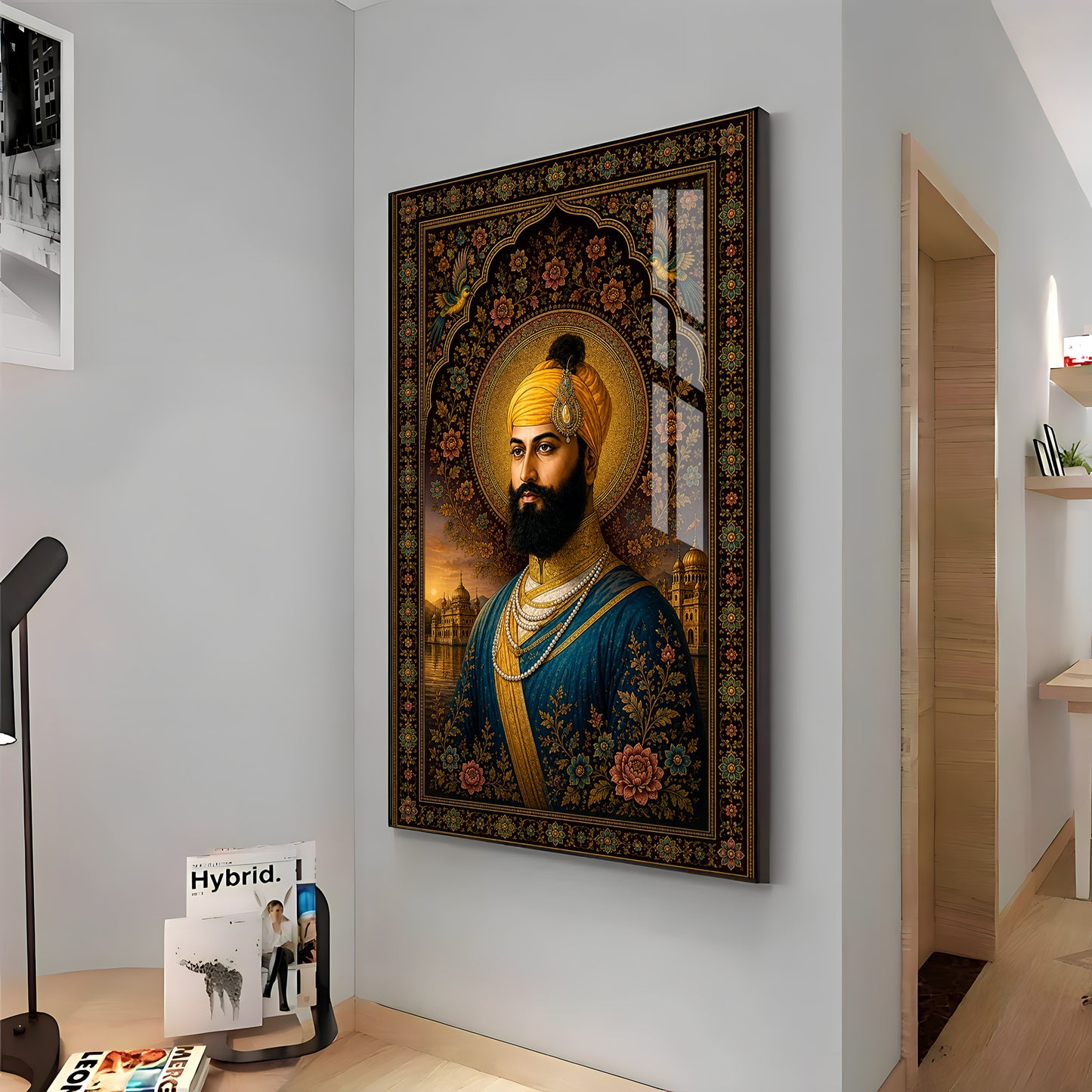 Guru Gobind Singh Ji Royal Portrait Premium Acrylic Vertical Wall Art