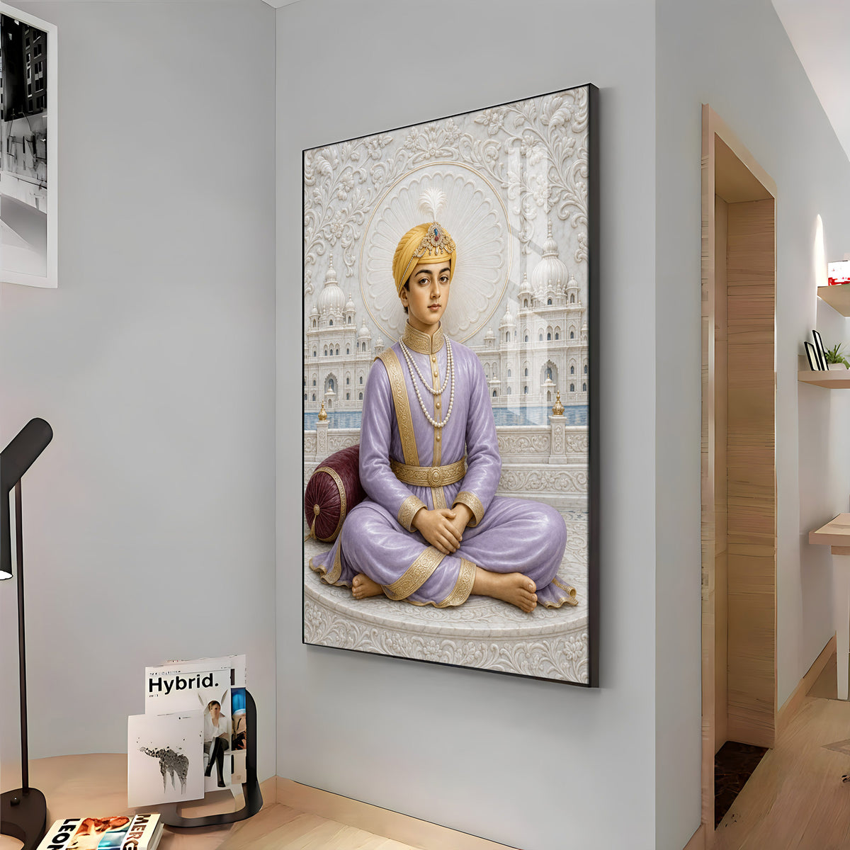 Divine Guru Har Krishan Ji Premium Acrylic Vertical Wall Art