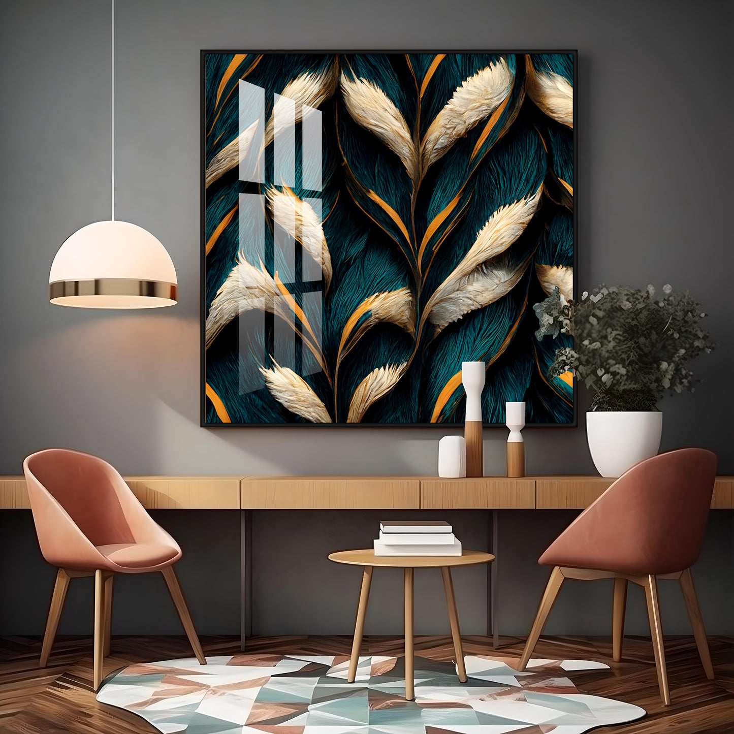 Feathers Premium Acrylic Square Wall Art