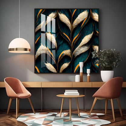 Feathers Premium Acrylic Square Wall Art