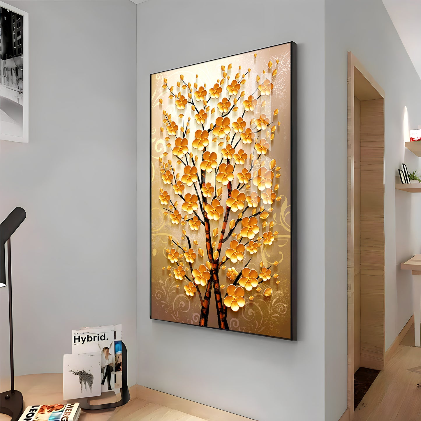 Yellow Flower Plant Premium Acrylic Vertical Wall Art
