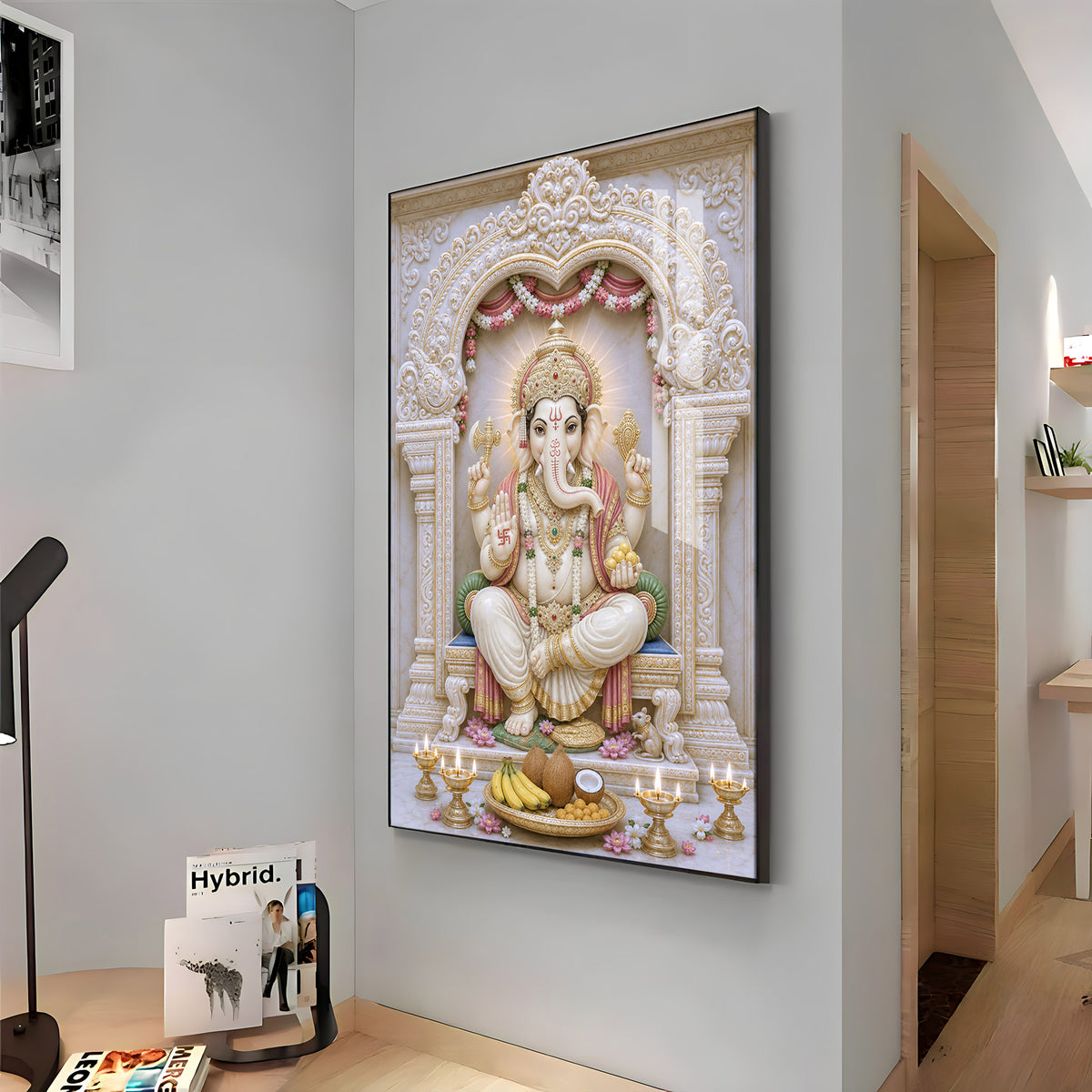 Sacred Lord Ganesha Premium Acrylic Vertical Wall Art