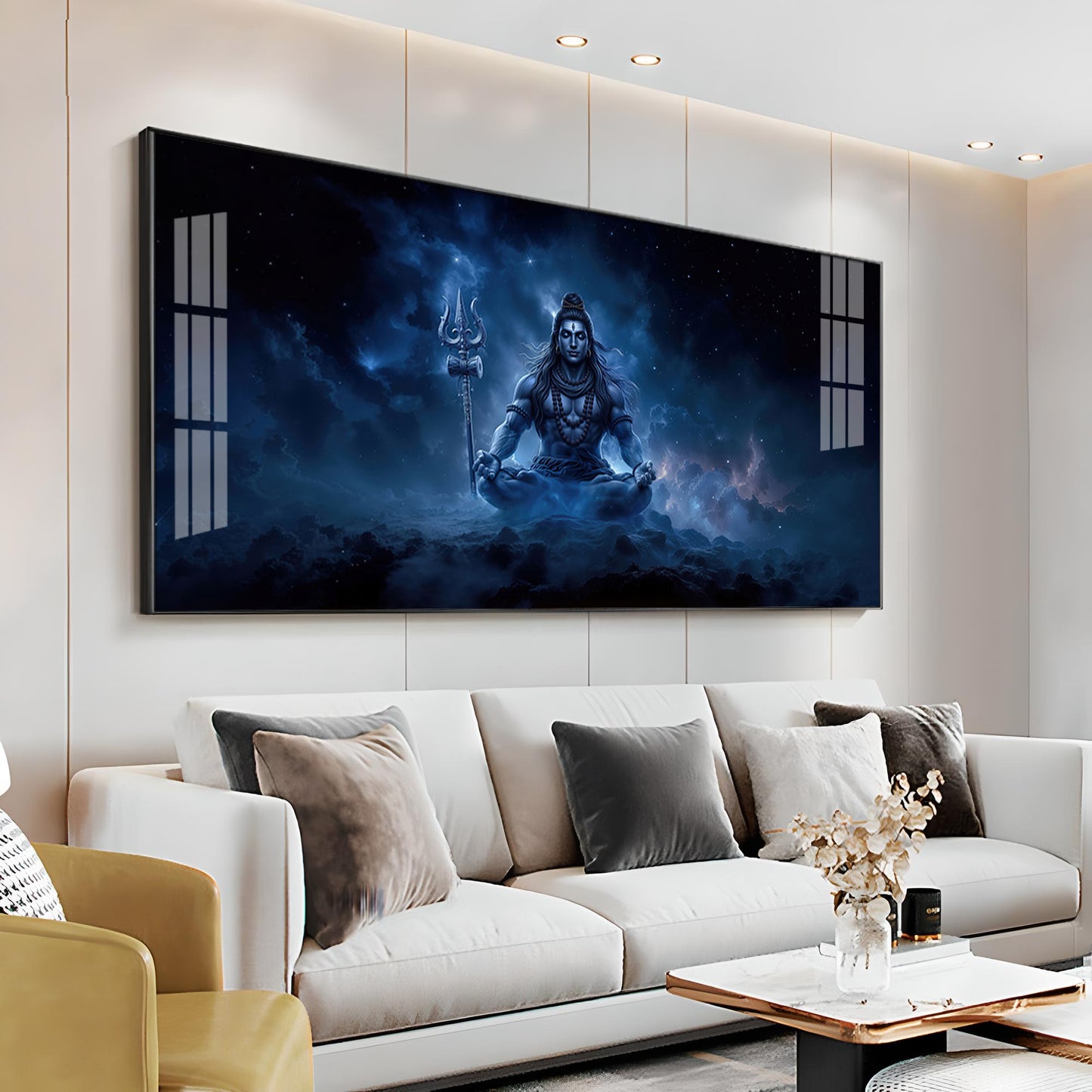 Lord Mahadev In A Deep Meditation Premium Acrylic Horizontal Wall Art
