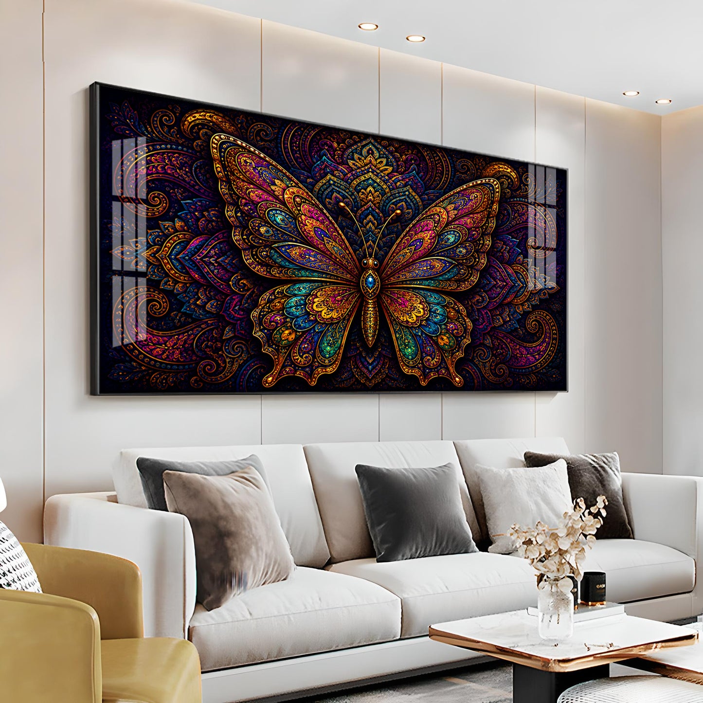 Mandala Butterfly Premium Acrylic Horizontal Wall Art