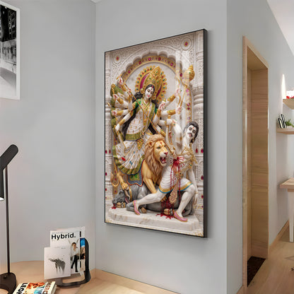 Hindu Maa Goddess Durga Premium Acrylic Vertical Wall Art