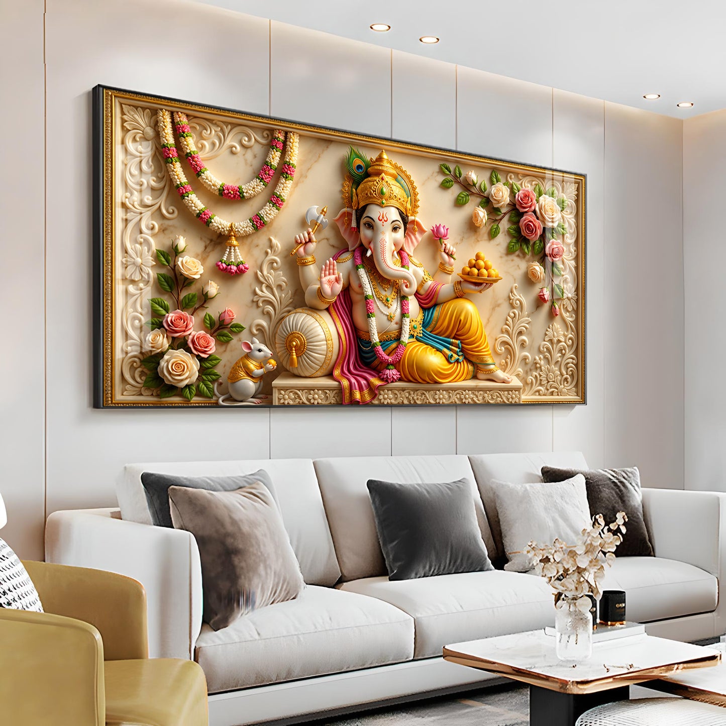 Lord Ganesha Ji Premium Acrylic Horizontal Wall Art