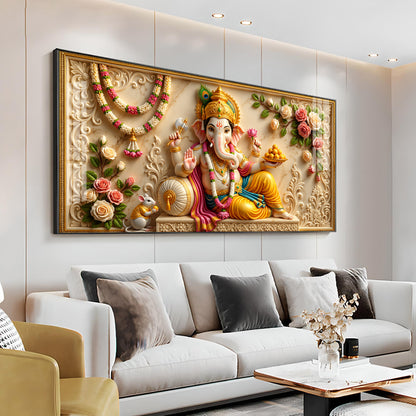 Lord Ganesha Ji Premium Acrylic Horizontal Wall Art