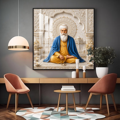 Guru Nanak Devji Sacred Premium Acrylic Square Wall Art