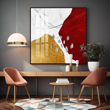 Crimson Elegance Premium Acrylic Square Wall Art