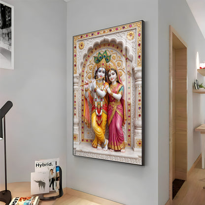 Blessings Of Radha Krishna Premium Acrylic Vertical Wall Art
