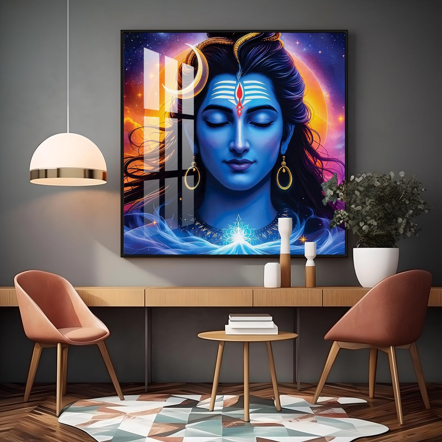 Lord Shiva Premium Acrylic Square Wall Art