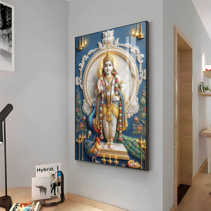 Hindu Deity Murugan Premium Acrylic Vertical Wall Art