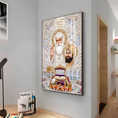Guru Nanak Dev Ji & Guru Gobind Singh Ji Premium Acrylic Vertical Wall Art