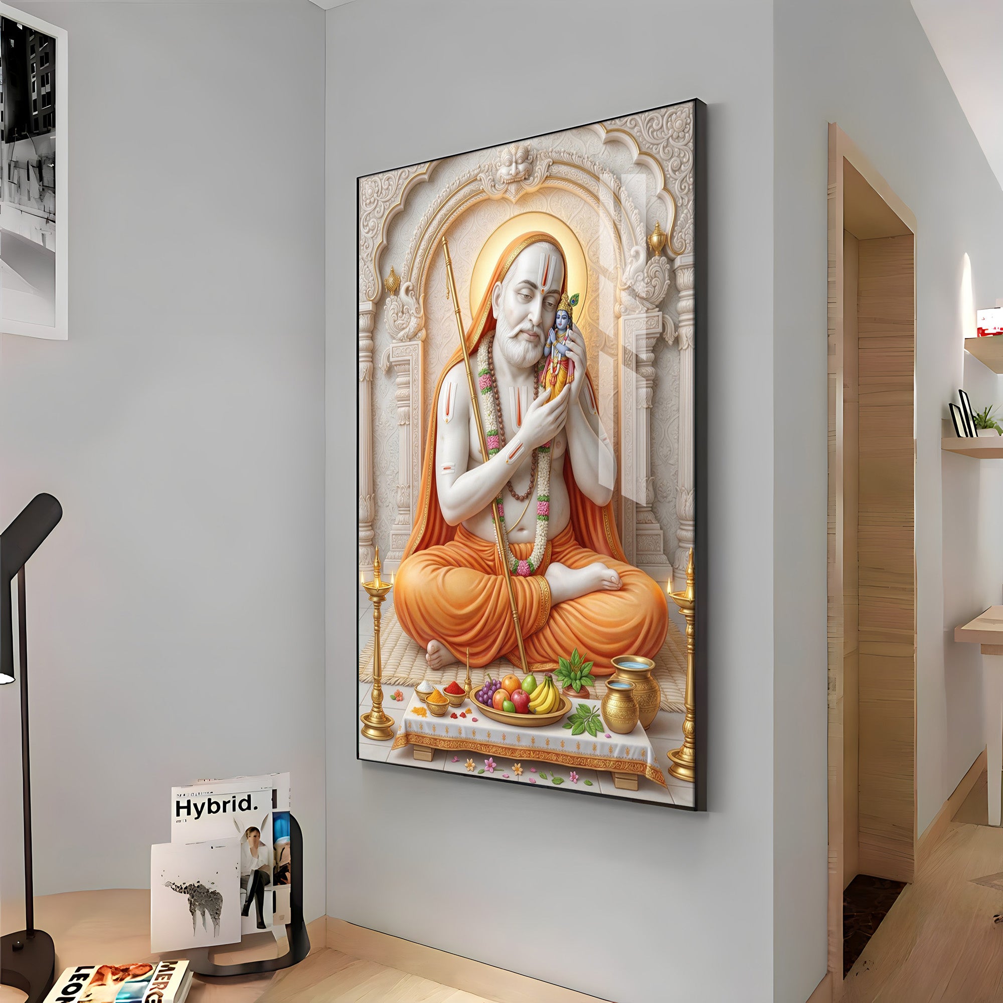 Sri Guru Raghavendra Swamy Premium Acrylic Vertical Wall Art