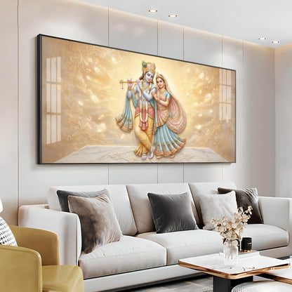 Divine Couple Radha Krishna Premium Acrylic Horizontal Wall Art