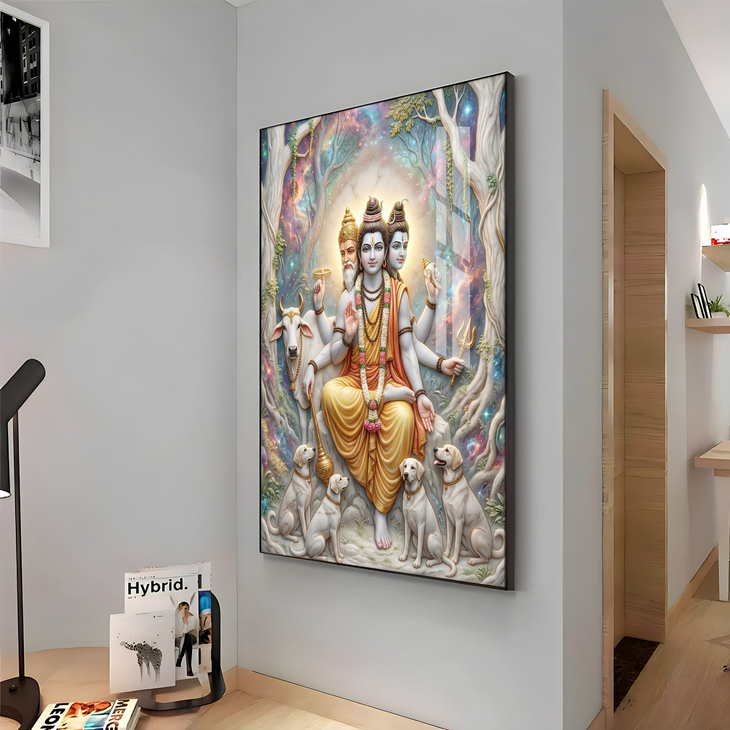 Hindu Deity Dattatreya Premium Acrylic Vertical Wall Art