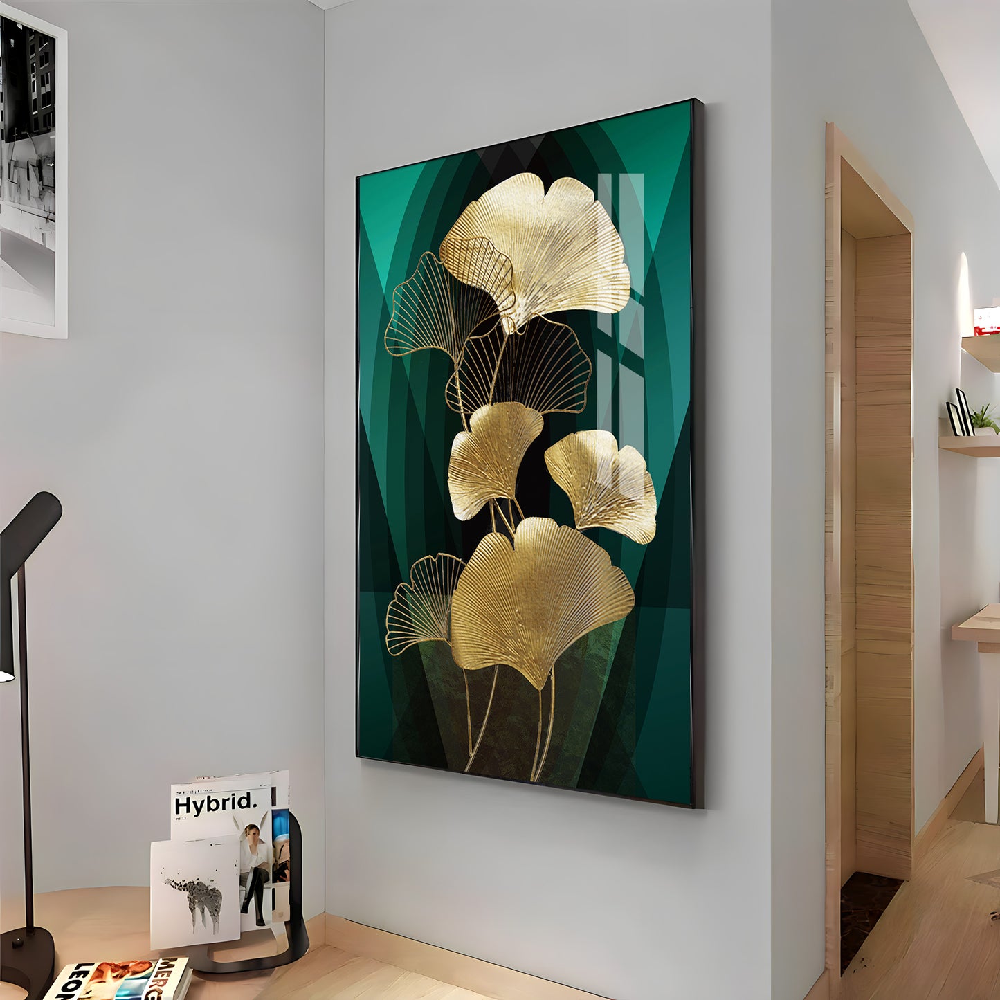 Gold Leaf Serenity Premium Acrylic Vertical Wall Art
