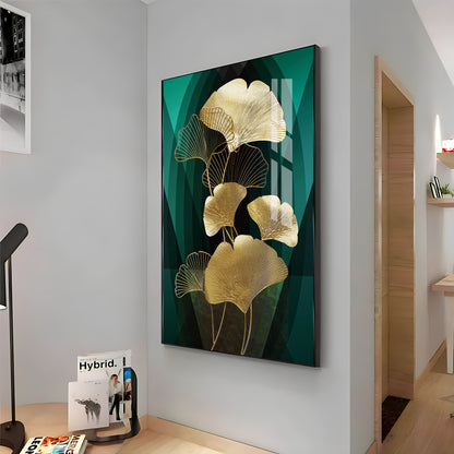 Gold Leaf Serenity Premium Acrylic Vertical Wall Art