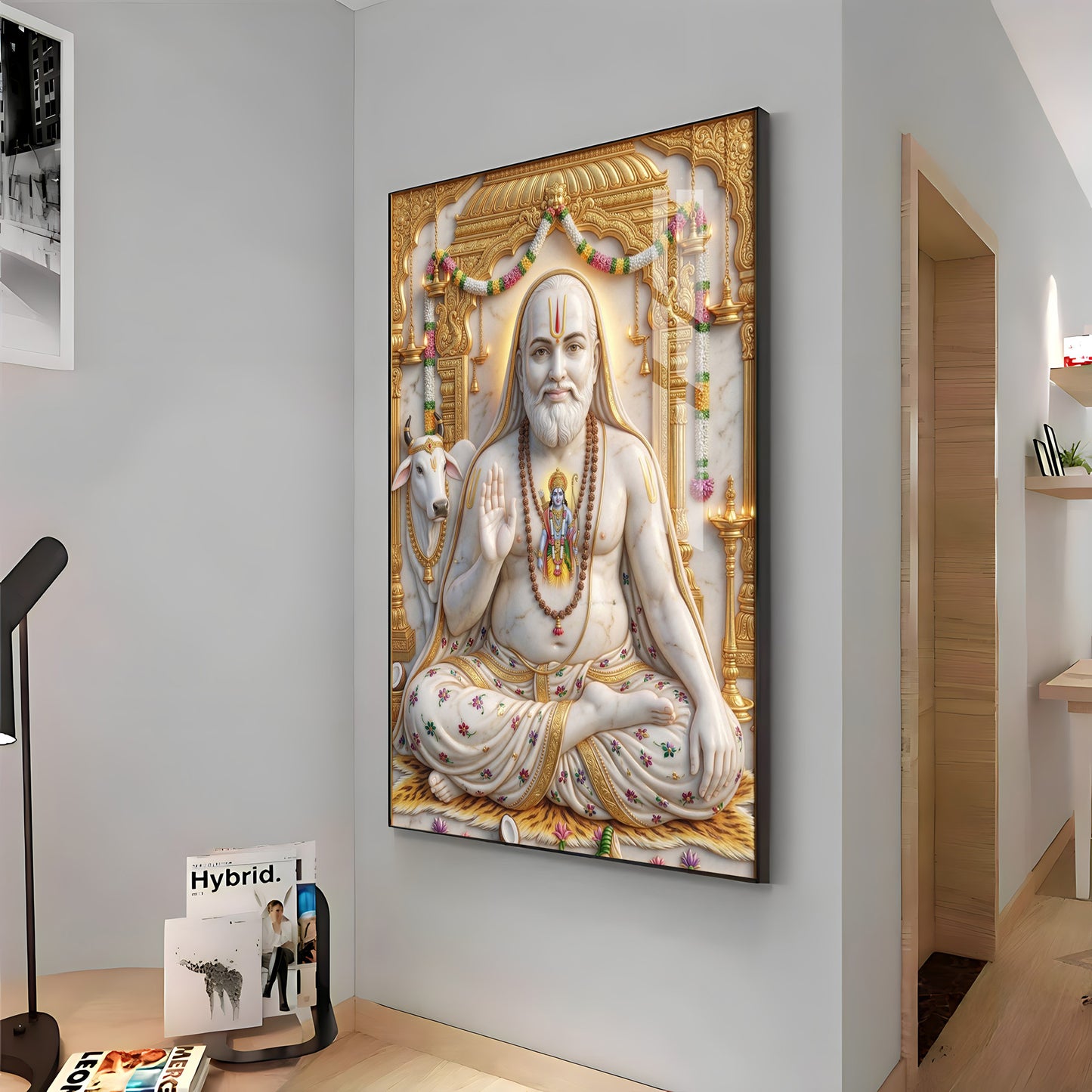 Sri Guru Raghavendra Swamy Premium Acrylic Vertical Wall Art