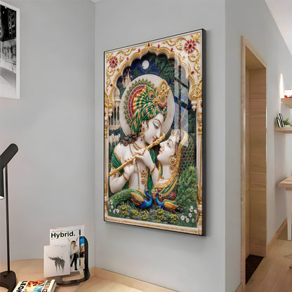 Cosmic Energy Of Radha Krishna Premium Acrylic Vertical Wall Art