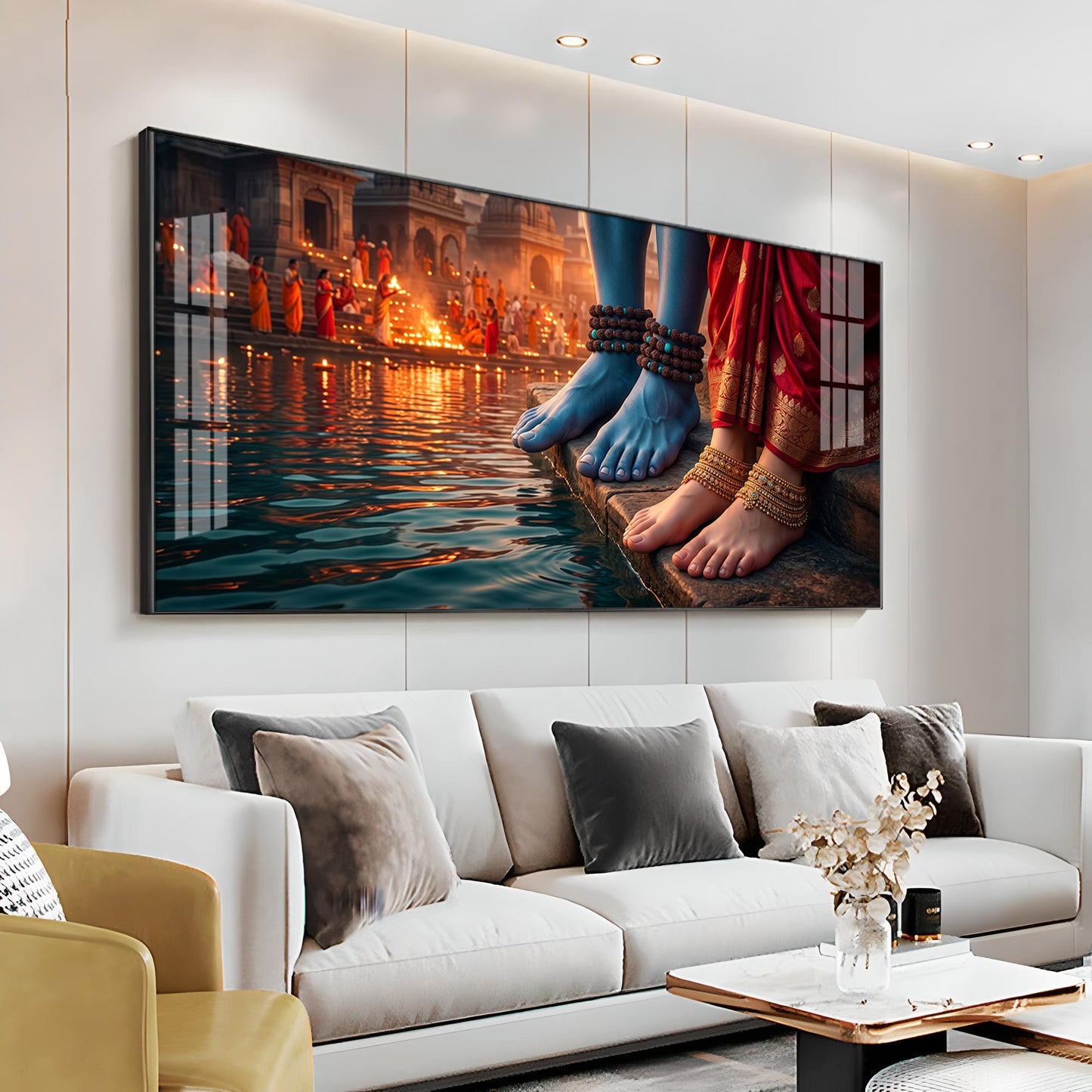 Feet Of Lord Shiva & Goddess Parvati Premium Acrylic Horizontal Wall Art