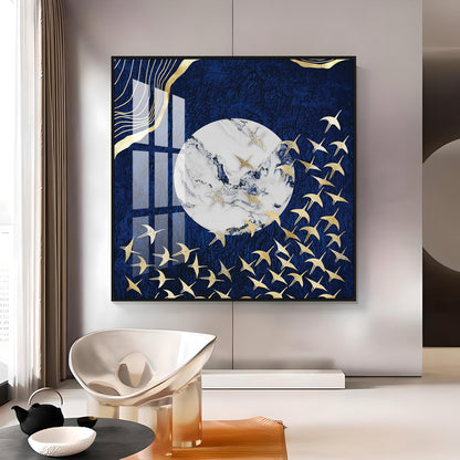 Flying Flamingo Premium Acrylic Square Wall Art