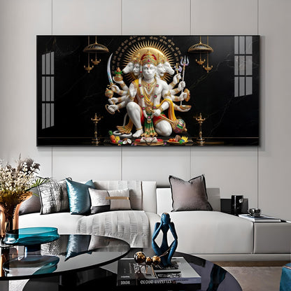 Cosmic Lord Of Panchamukhi Hanuman Premium Acrylic Horizontal Wall Art