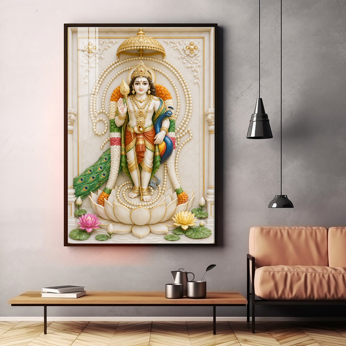 Divine Karthikeya Premium Acrylic Vertical Wall Art