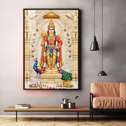 Divine Kartikeya Premium Acrylic Vertical Wall Art