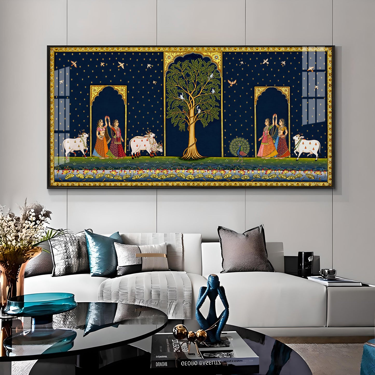 Cow With Tree of Life Premium Acrylic Horizontal Wall Art