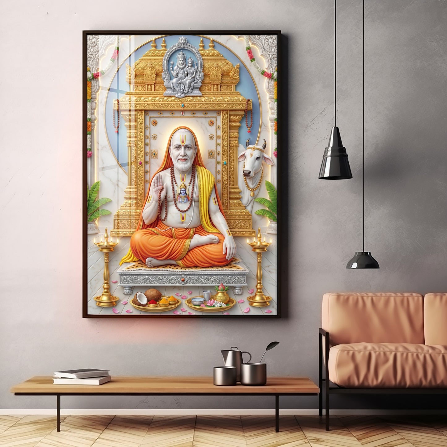 Sri Raghavendra Swamy Ji Premium Acrylic Vertical Wall Art