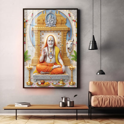 Sri Raghavendra Swamy Ji Premium Acrylic Vertical Wall Art