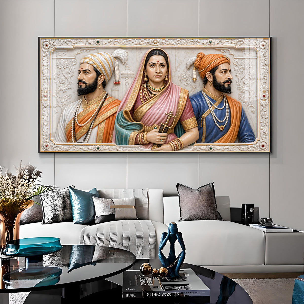 Chhatrapati Shivaji Maharaj With Sambhaji Maharaj Premium Acrylic Horizontal Wall Art