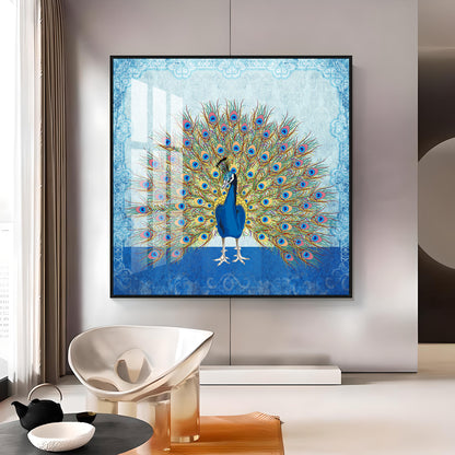 Peacock Premium Acrylic Square Wall Art